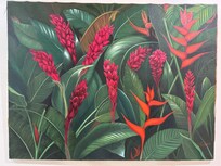Tropical art work in condo