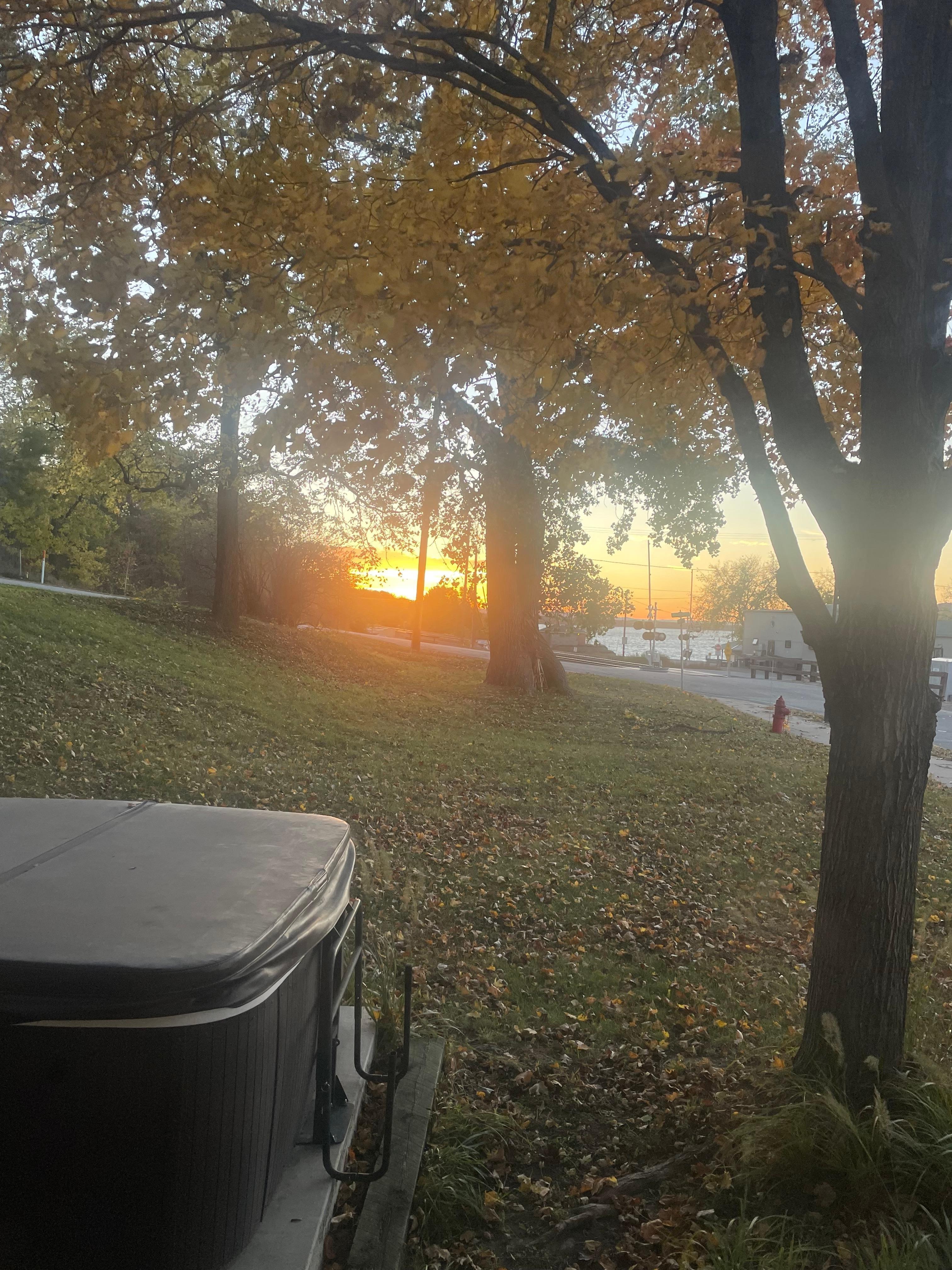 Sunset from the hot tub.