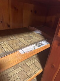 Disgusting kitchen cabinets. It looked like a scene out of a horror movie