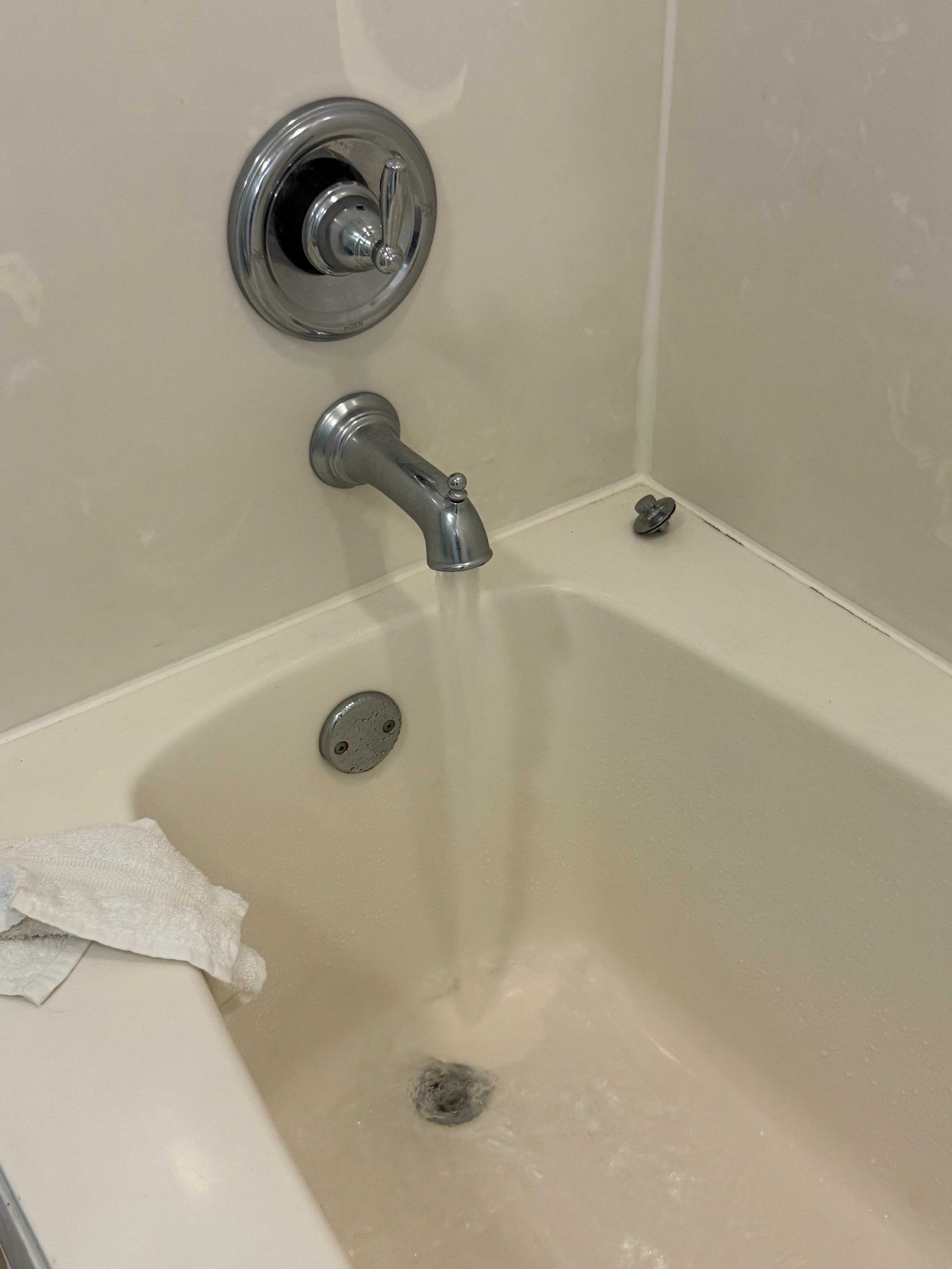 This is how water was running and faucet would NOT shut it off when they would not send tech as emergency. Took 35 min of pleading and arguing to convince them that it was emergency. 