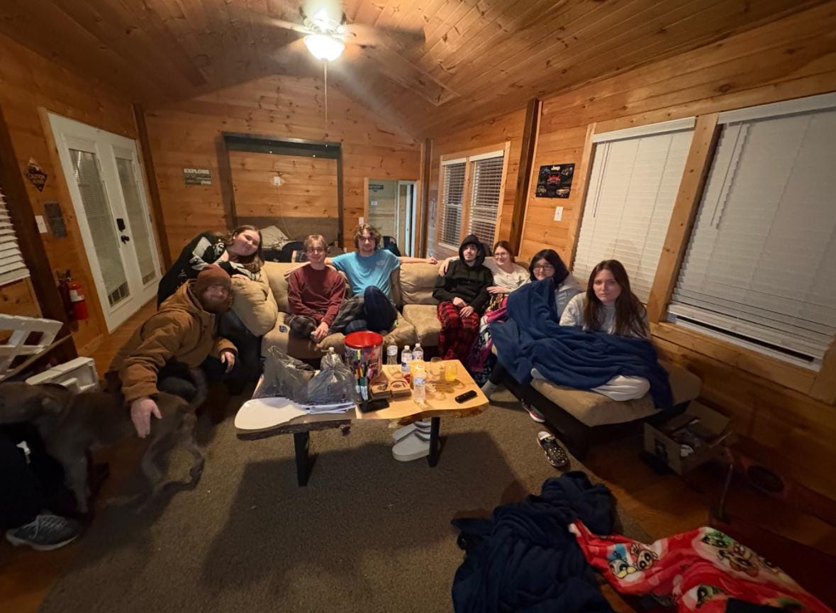 Loved the huge couch that fit so many people