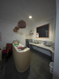 First room! Top of the bar. Very noisy