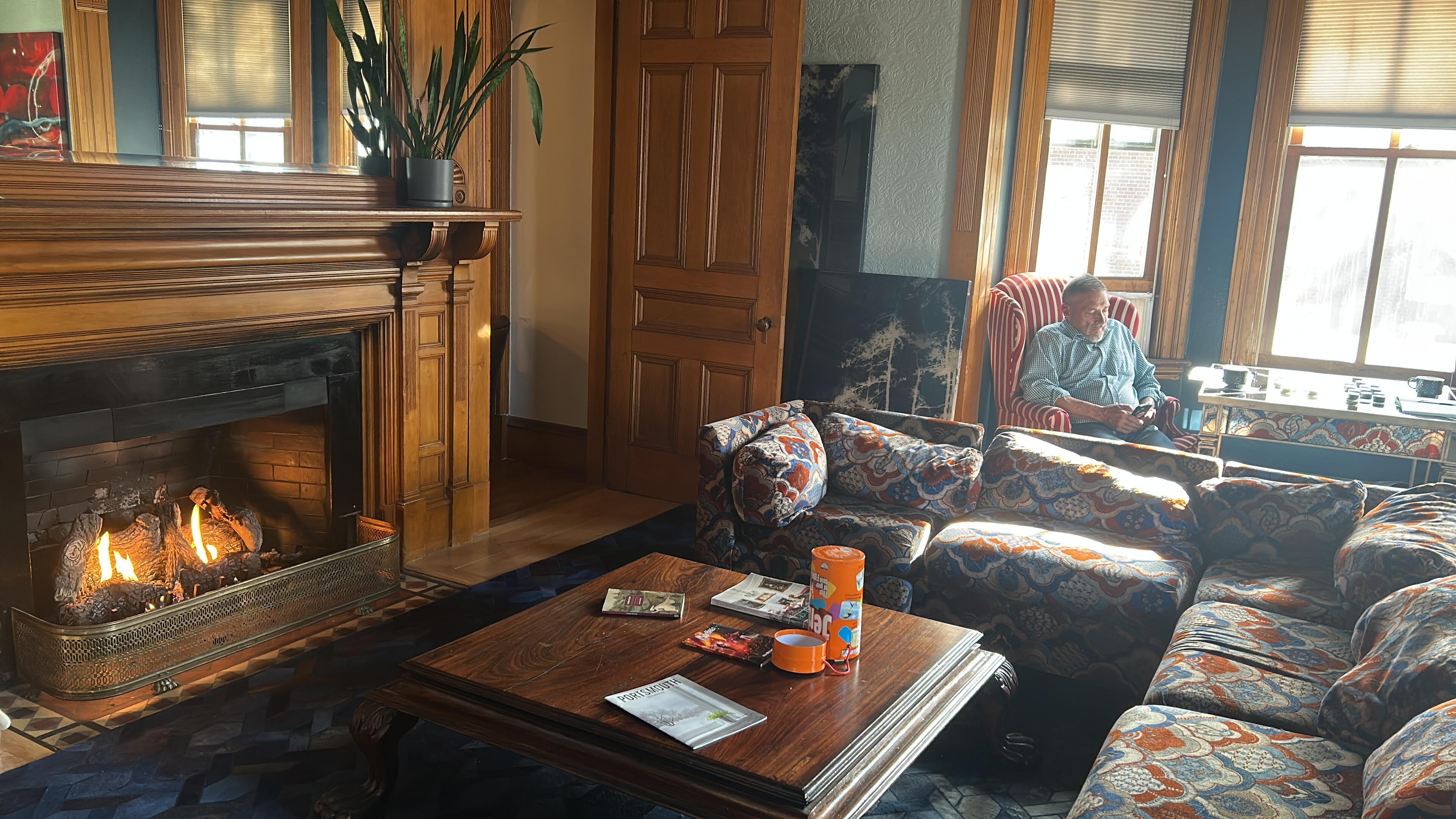 We were greeted by a warm fire!