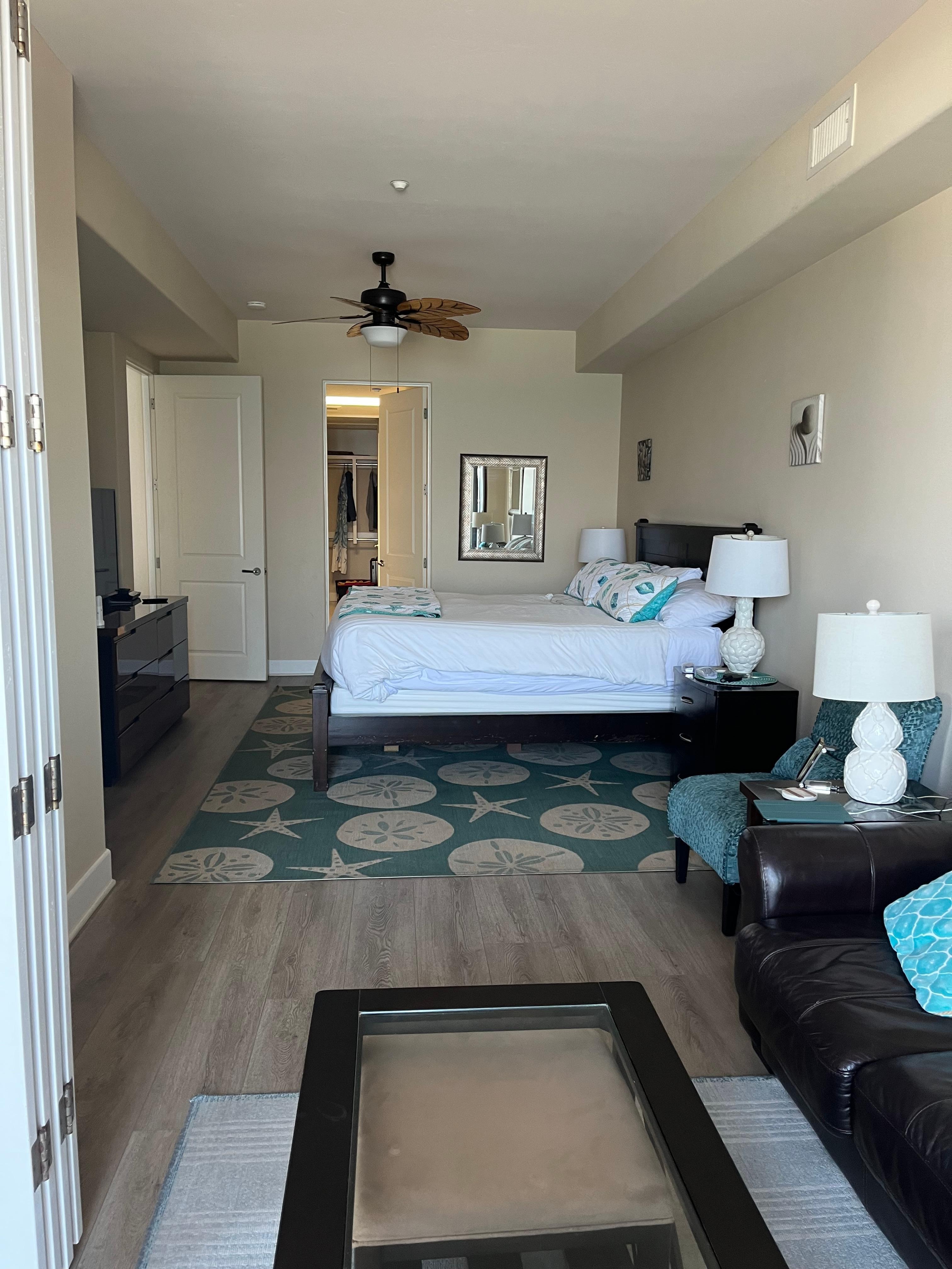 Master bedroom.  So roomy and beautiful.