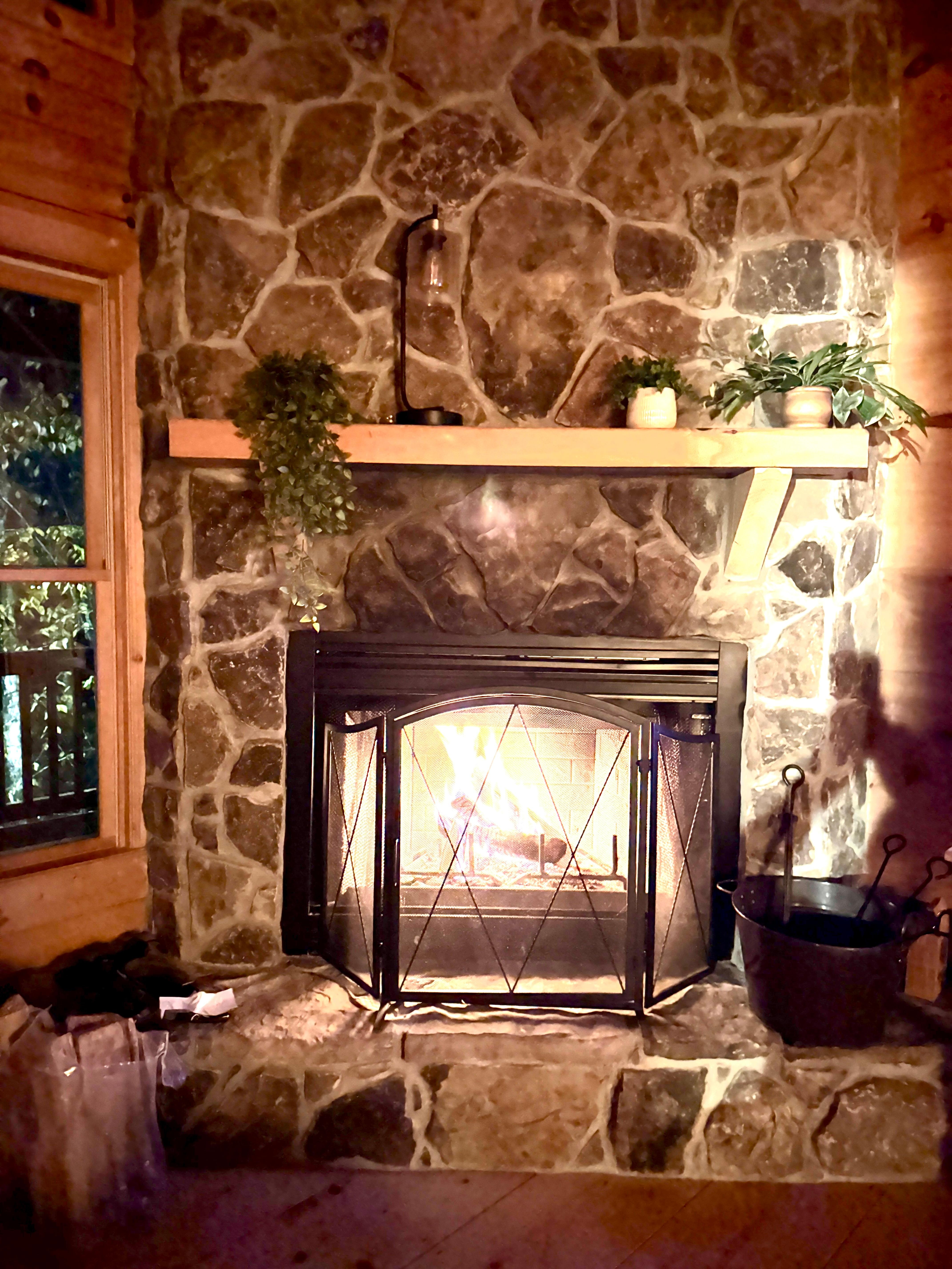 Cabin Fireplace