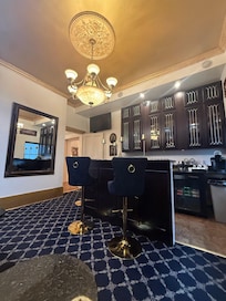 Stocked bar offers a night cap ;)