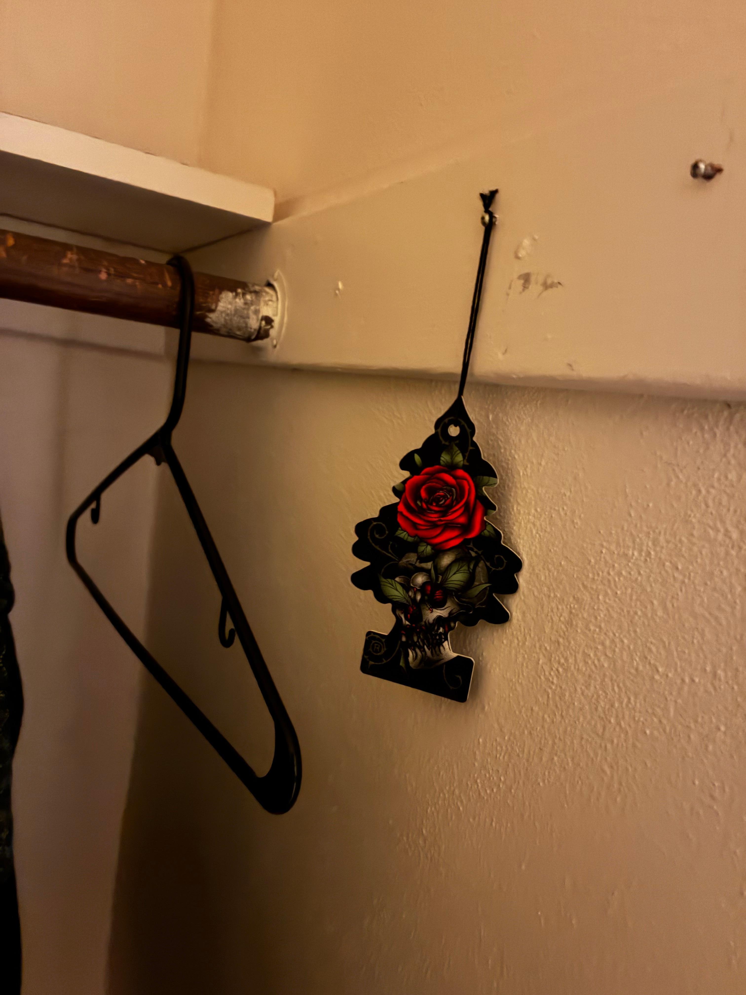 This was a air freshener hanging in one of the bedroom closets.