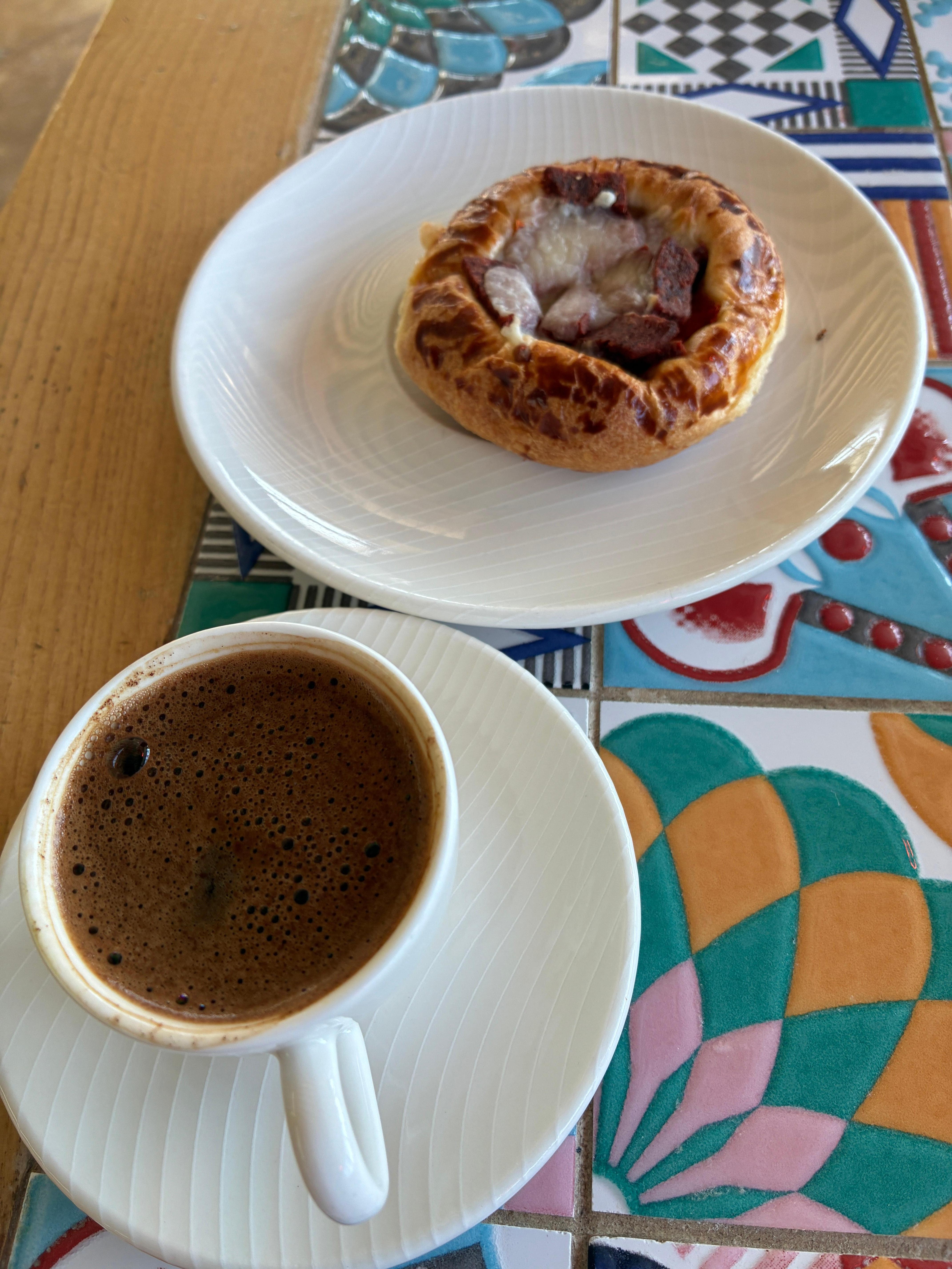 Turkish coffee and pastry