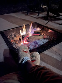 Fire pit was large and beautiful