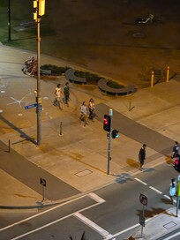 Looking over the balcony