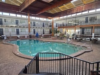 The indoor pool and hot tub.