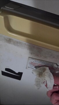 Grime on the fridge (more than a weeks dirt as you can see )