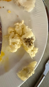 The rotten food we were served in the restaurant.
