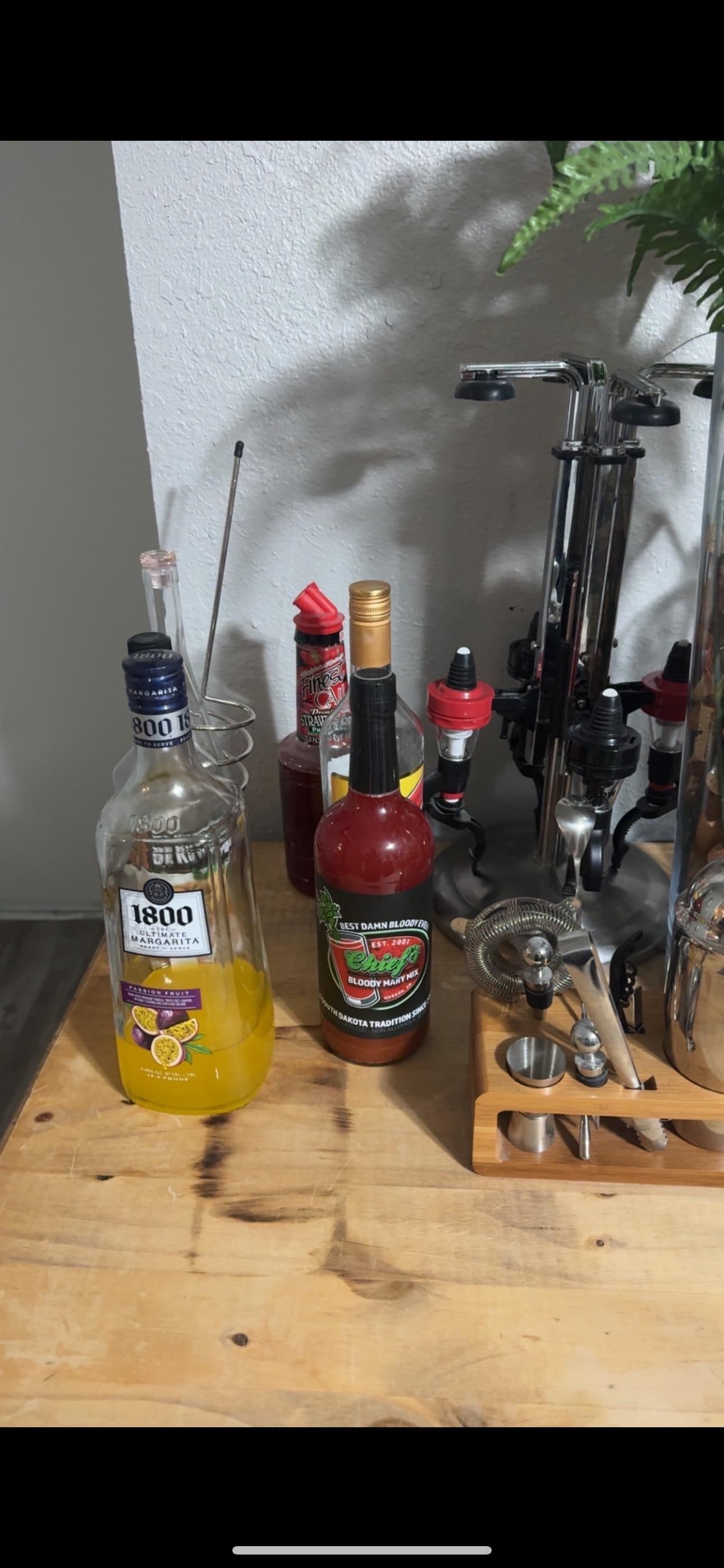 Open bottles alcohol 