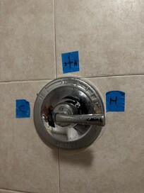 Back to front shower with Hot / Cold water resulting in very poor pressure shower if you want it hot!