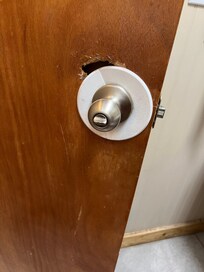 Bathroom door handle attempted repair