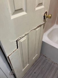 Broken bathroom door