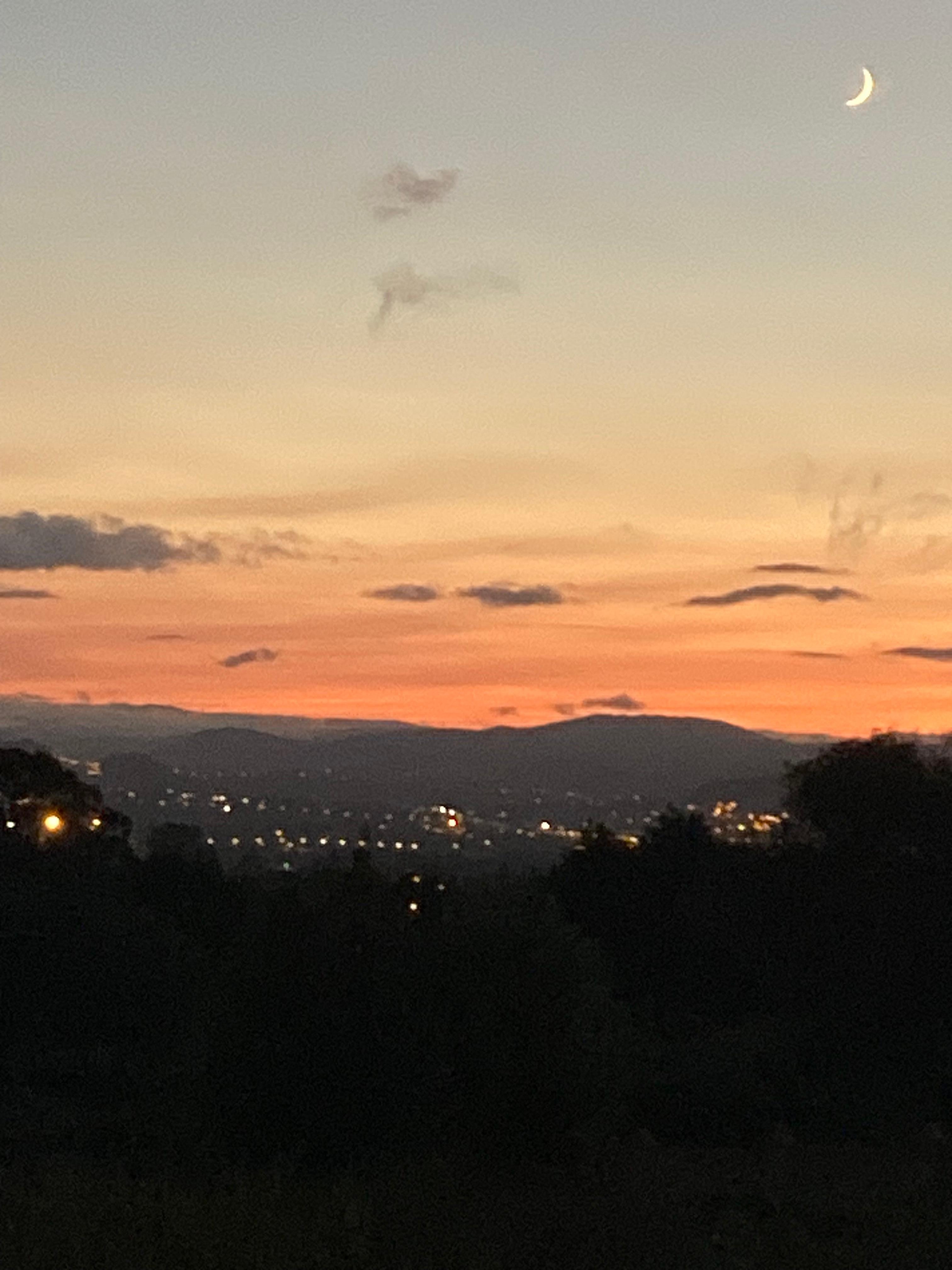 Still outside long after sunset