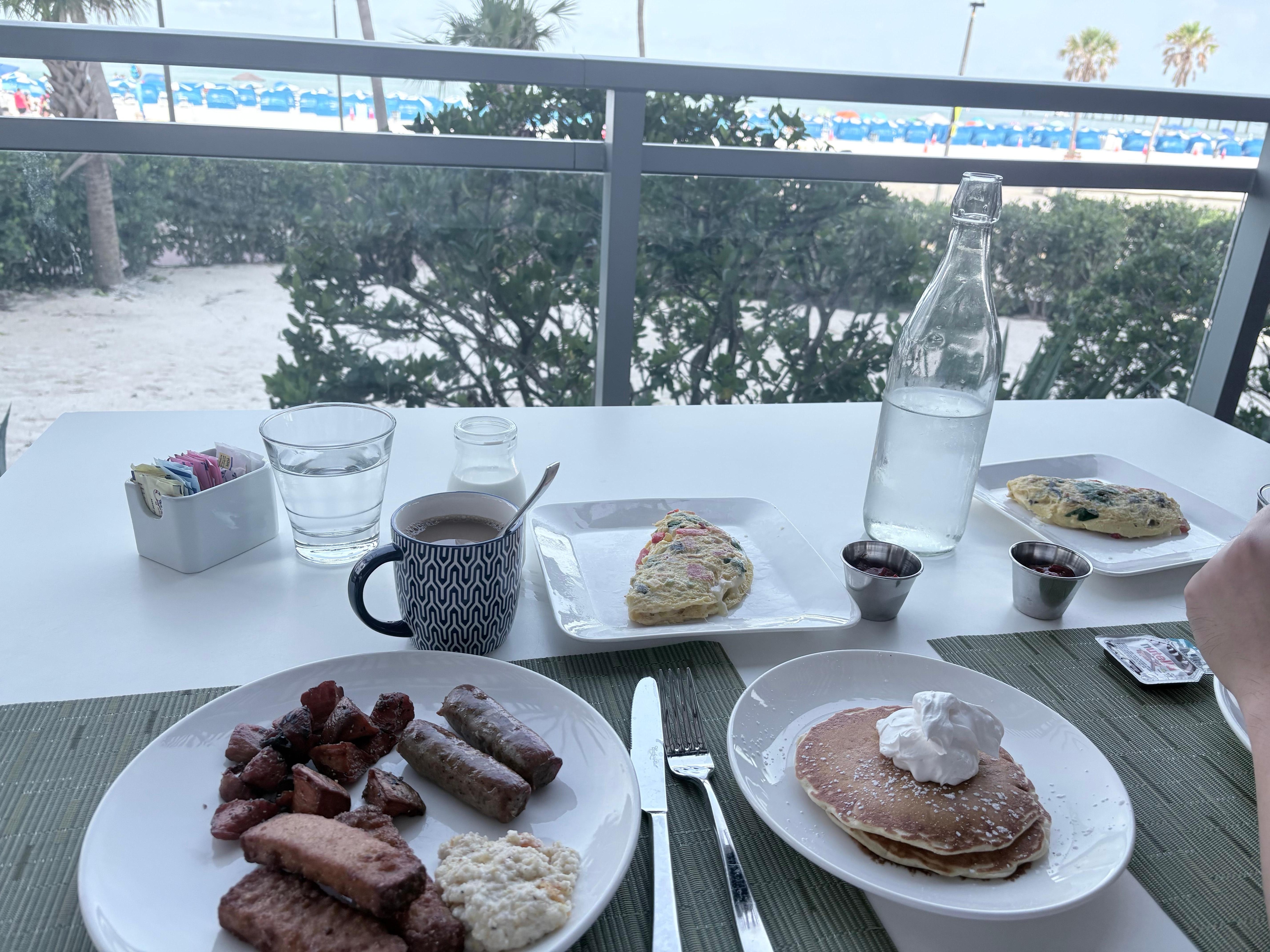 Our breakfast at ocean hai with the gulf view