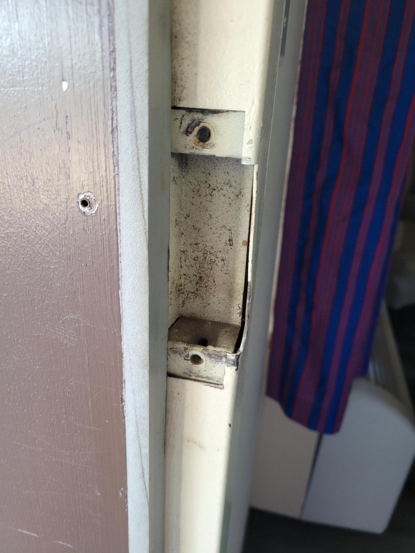 No strike plate installed