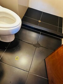 Toilettes qui fuit avec le pipi au sol