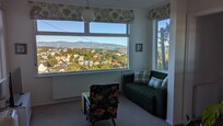 The living area and view over Wellington