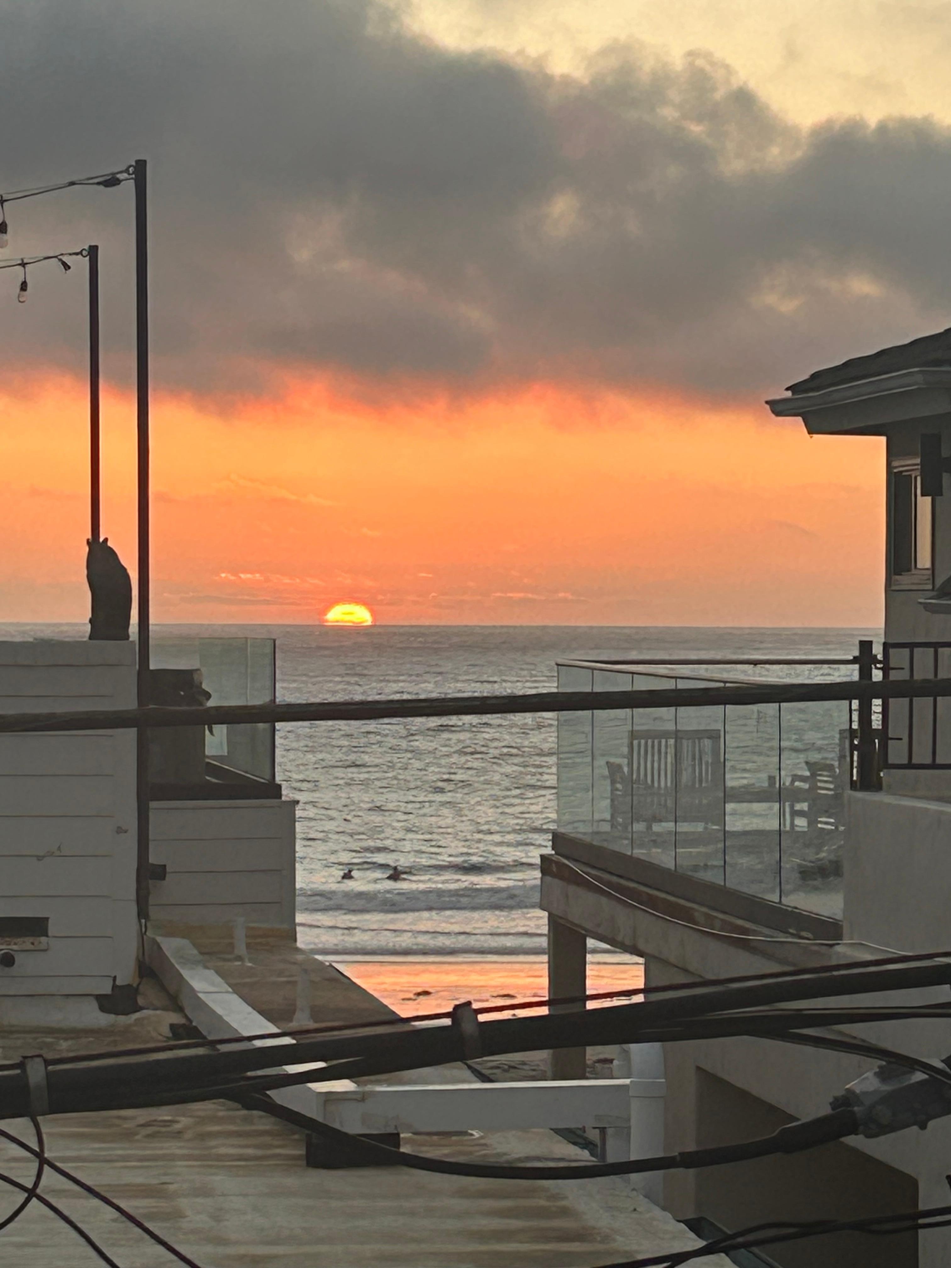 Sunset view from the private rooftop deck