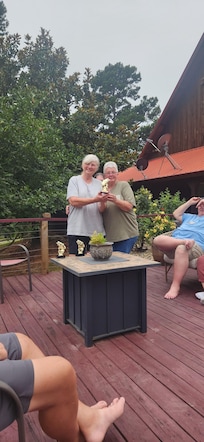 1st annual fishing tournament oldest sister smallest fish trophy.
Second to oldest sister most fish trophy