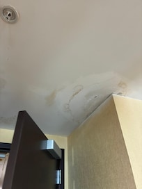Leaking ceiling and damaged ceiling