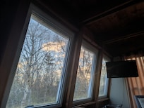 view from the bedroom at sunrise