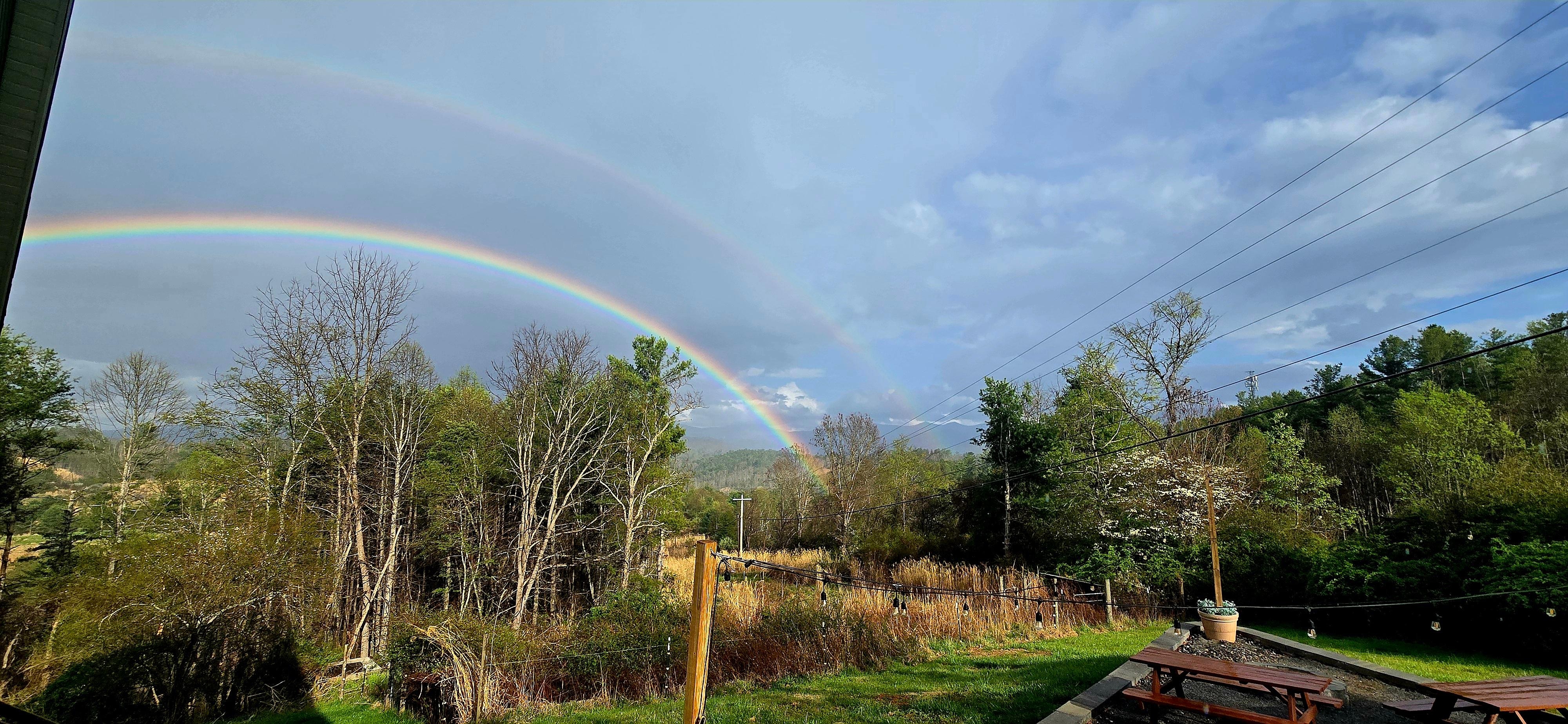 Double Rainbow over the mountains