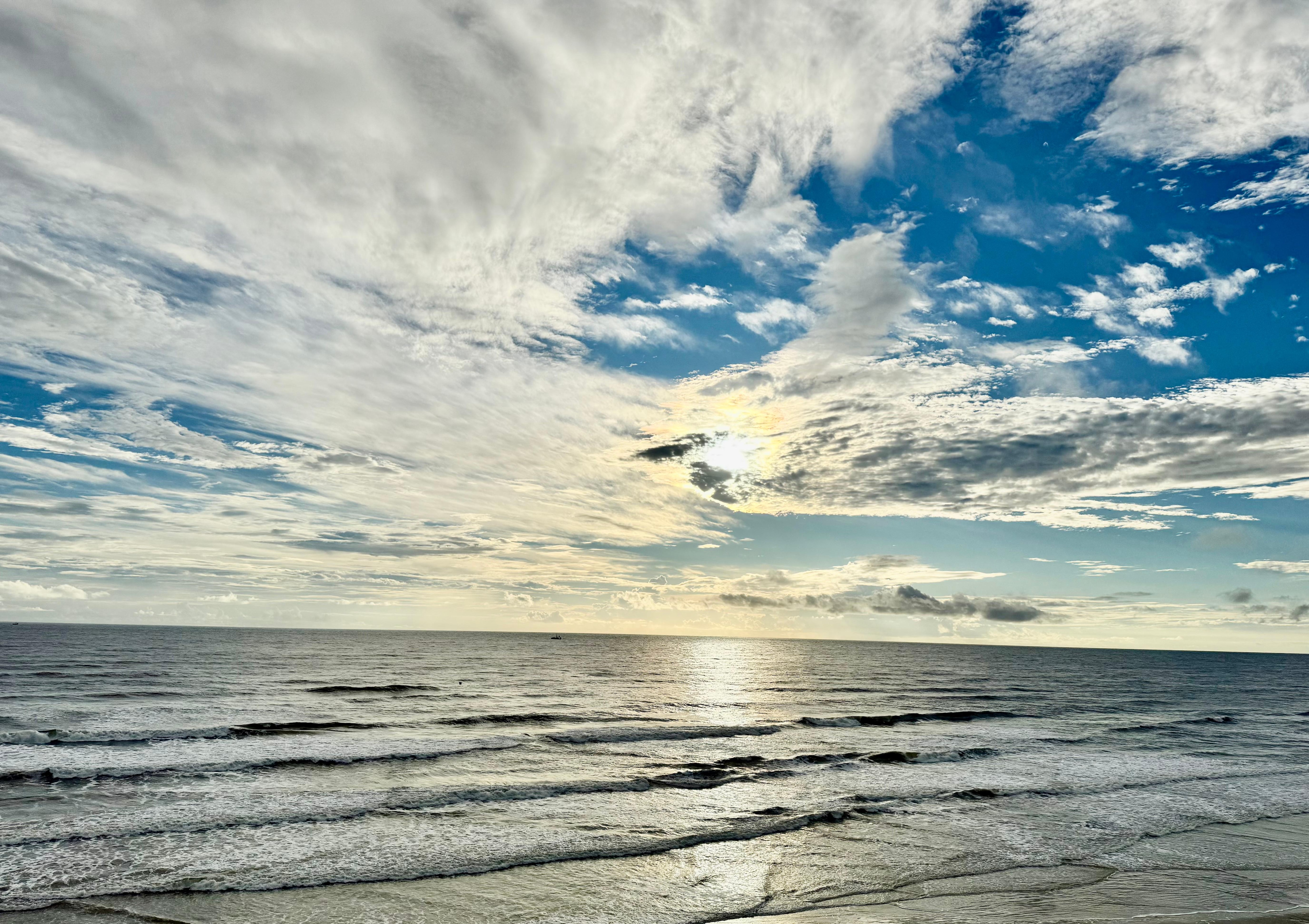 Beautiful ocean view from balcony.