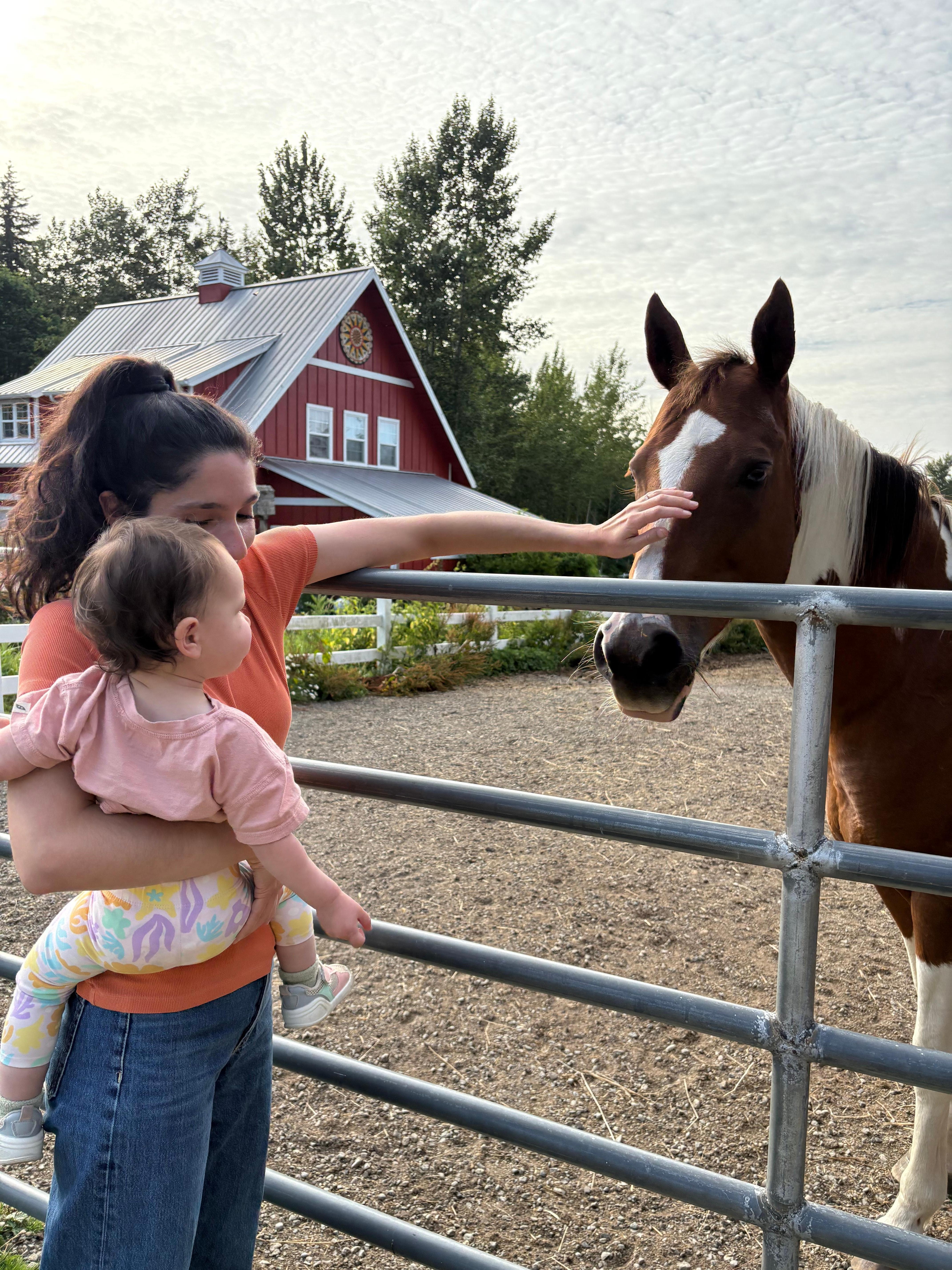 We spent a lot of time petting Jill and her husband’s horses. Our daughter LOVED the “neigh-neighs”. 