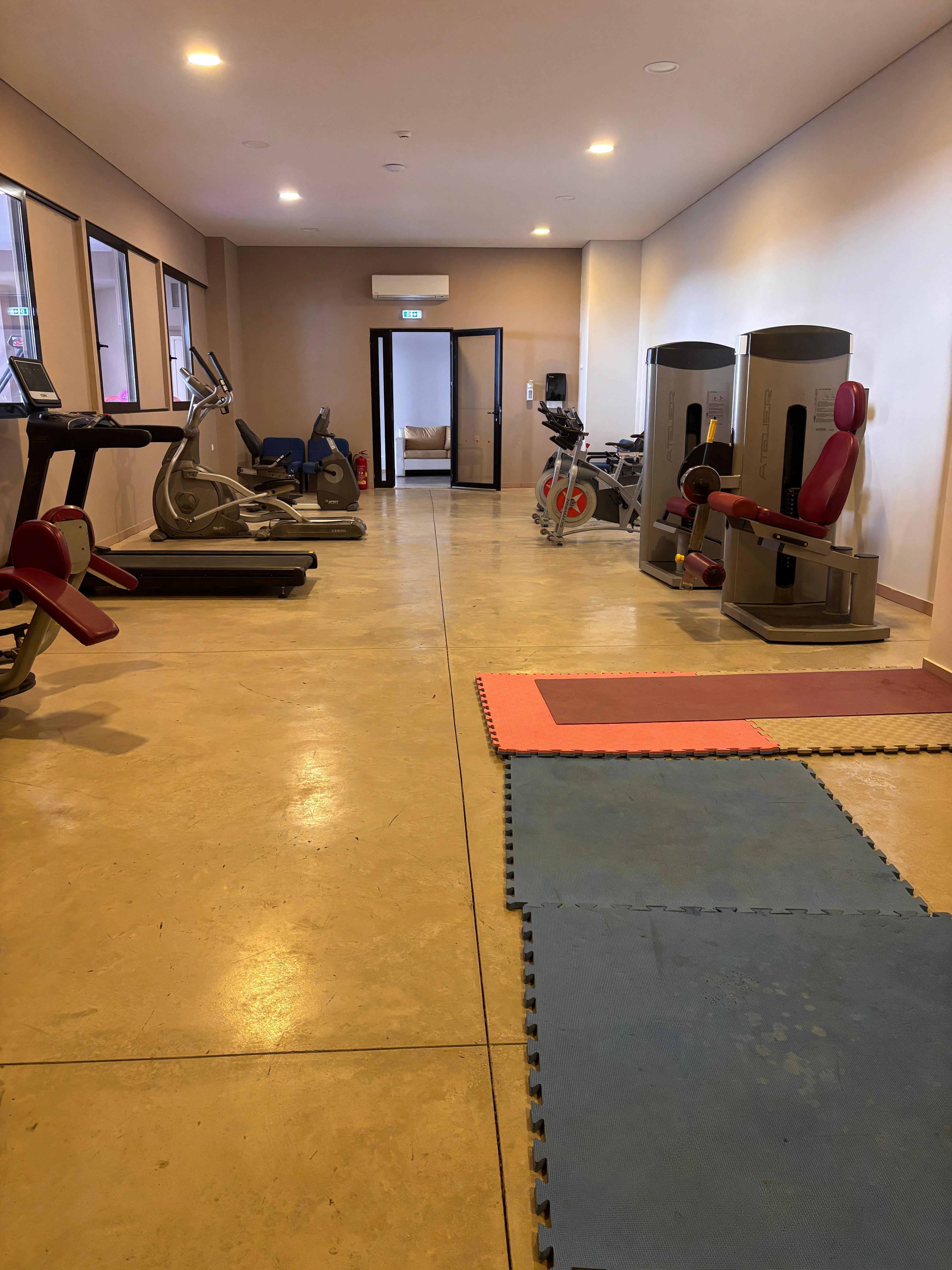 The gym was pretty bare bones