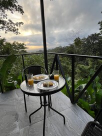 Early morning breakfast on the balcony
