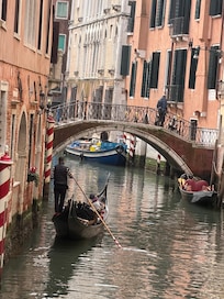 View in front of hotel entrance.