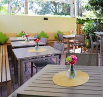 Breakfast and happy hour seating