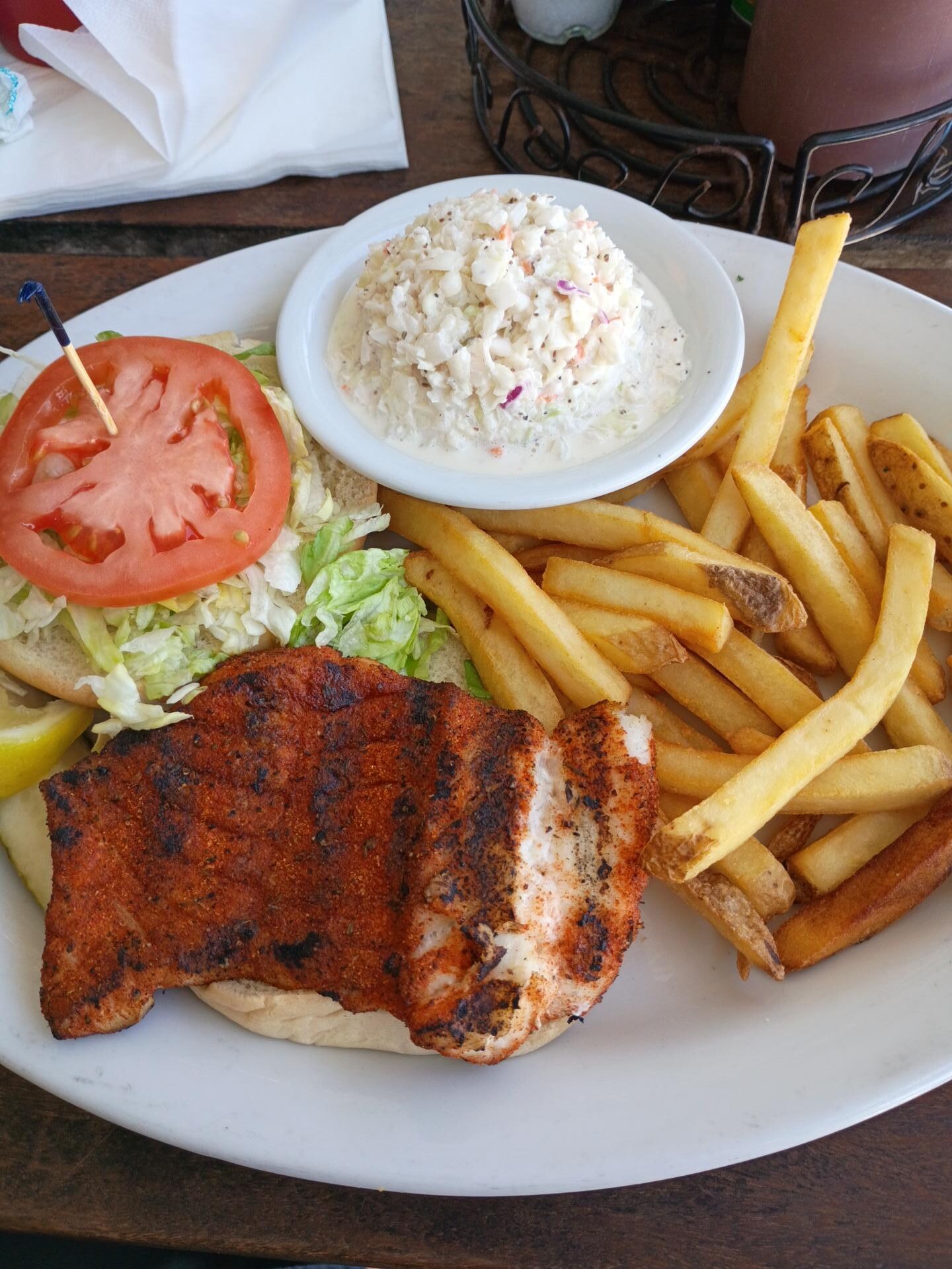 Red Snapper blackened from the Back porch. 