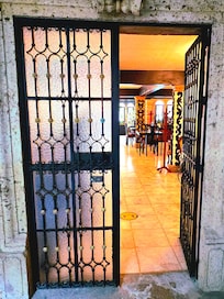 Entering the hotel