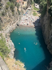 Furore beach right by hotel