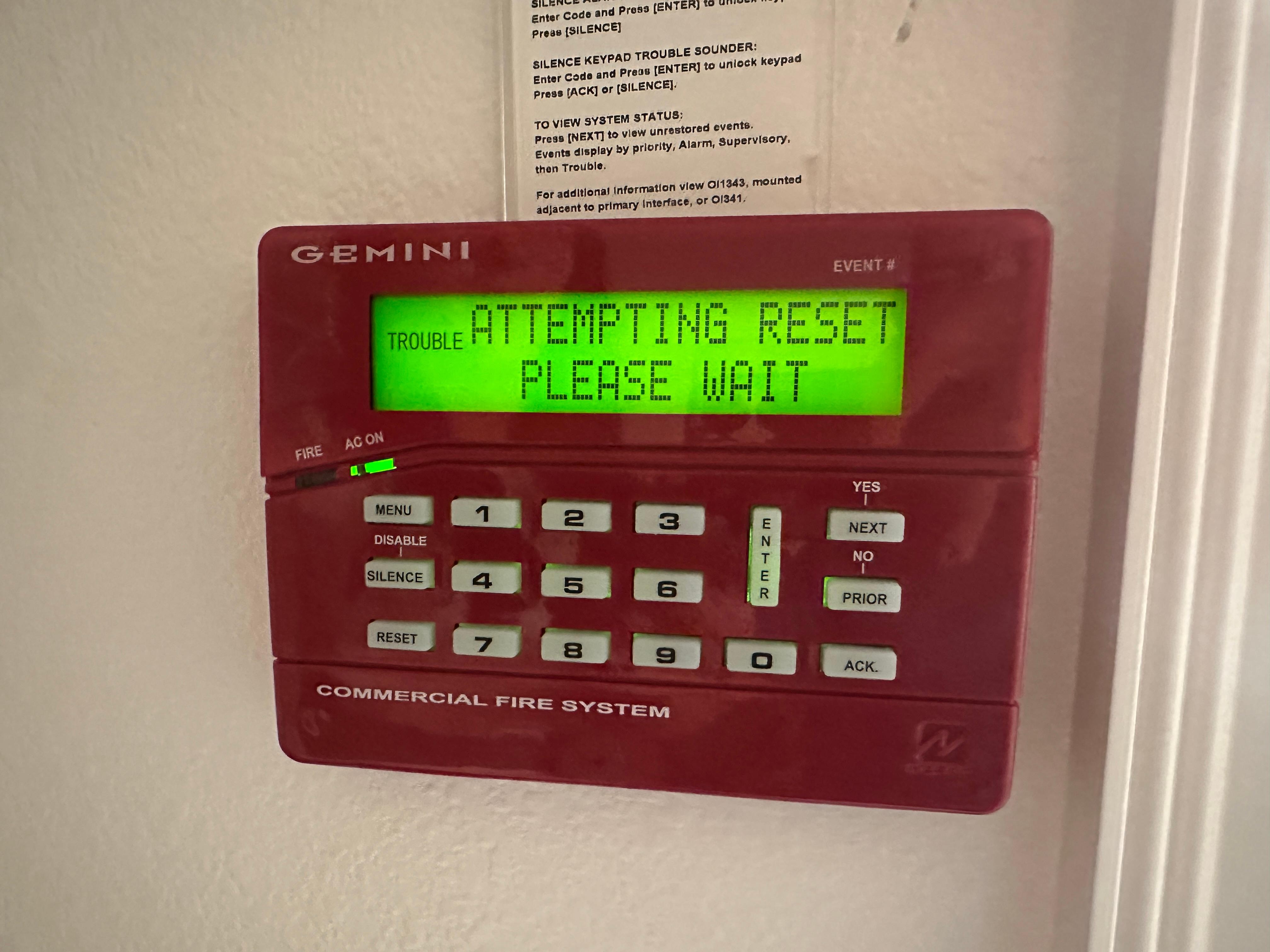 Fire alarm was beeping everyday