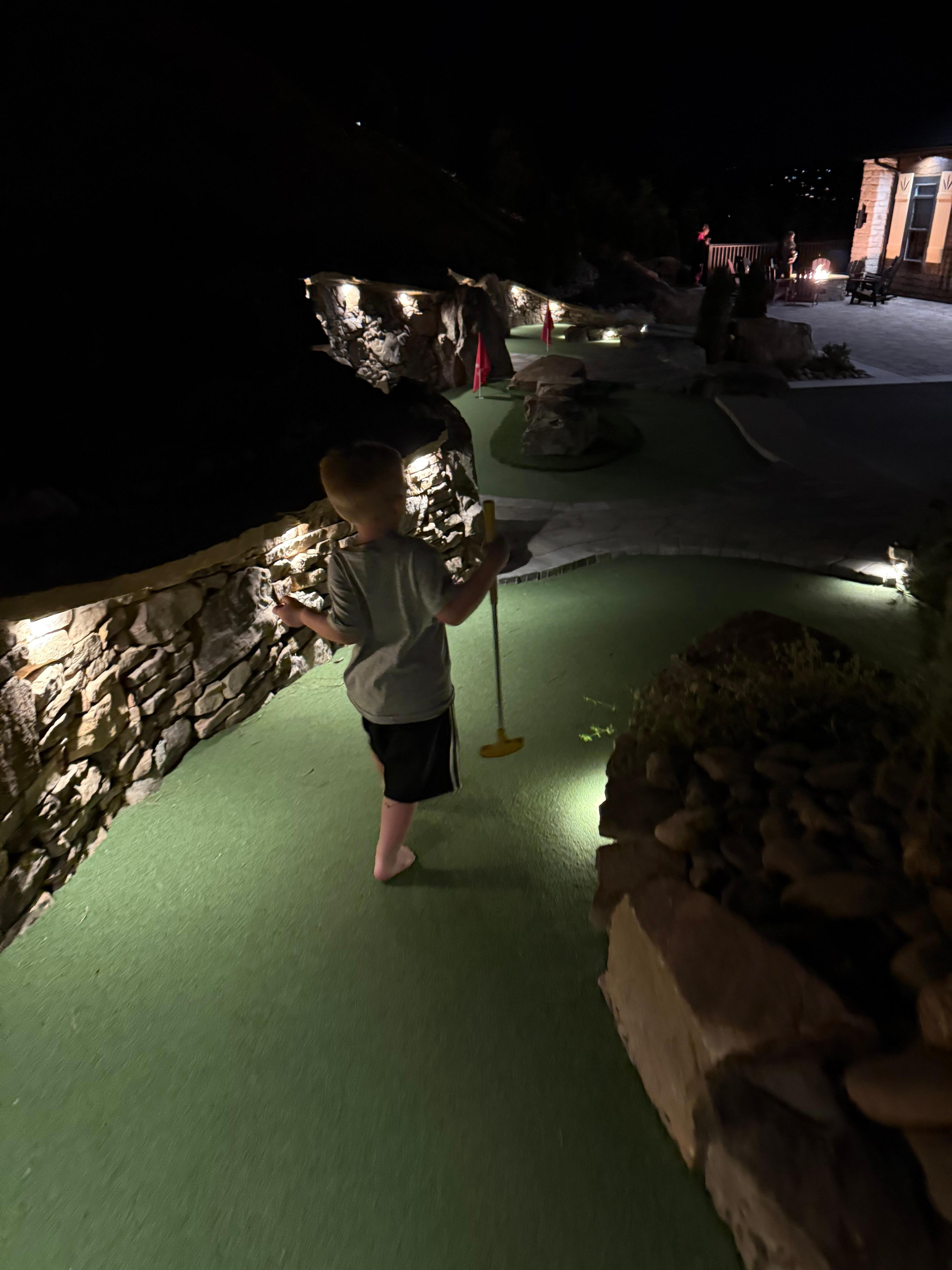 Mini golf at night