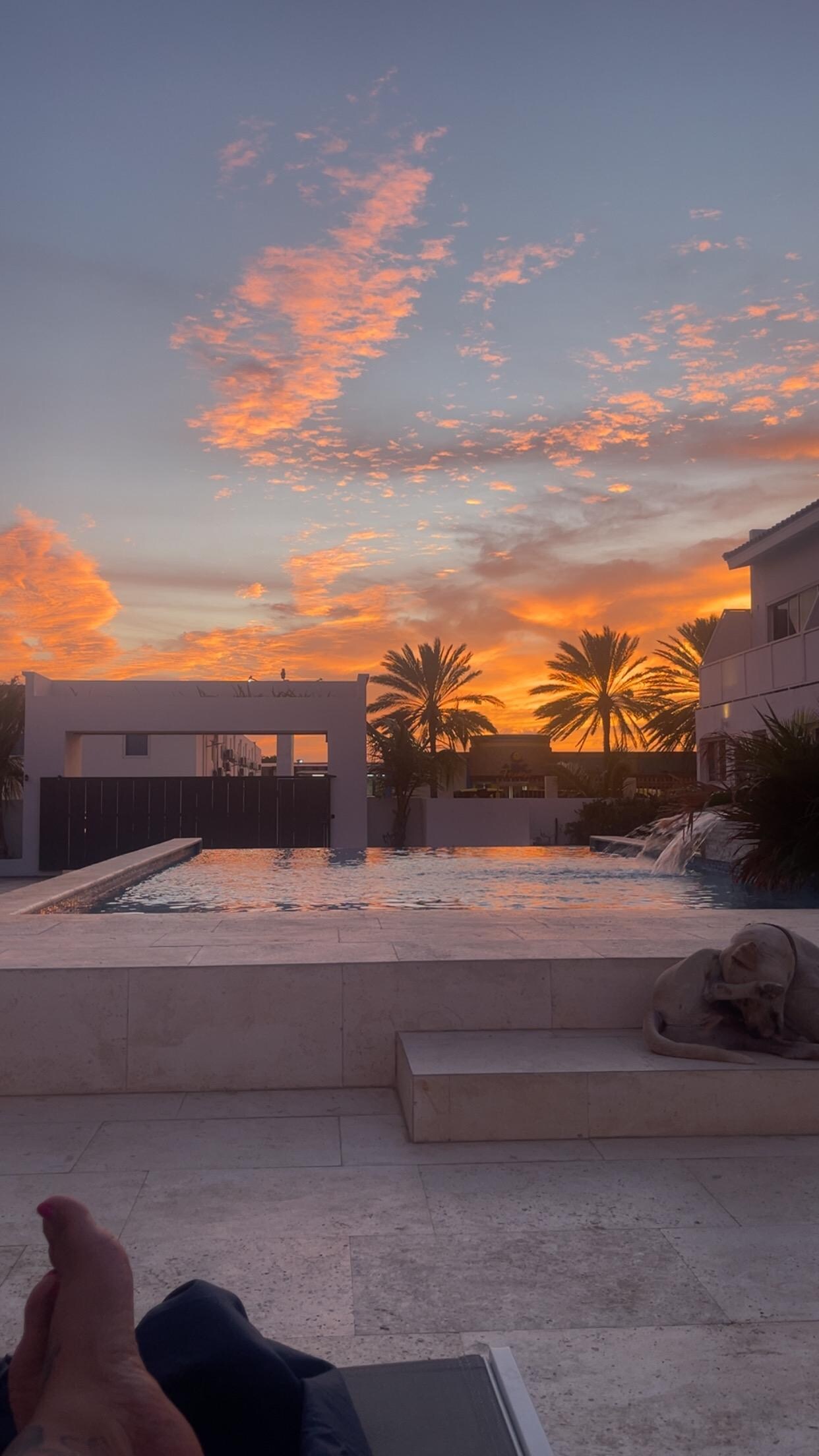 Beautiful sunset by the pool! 