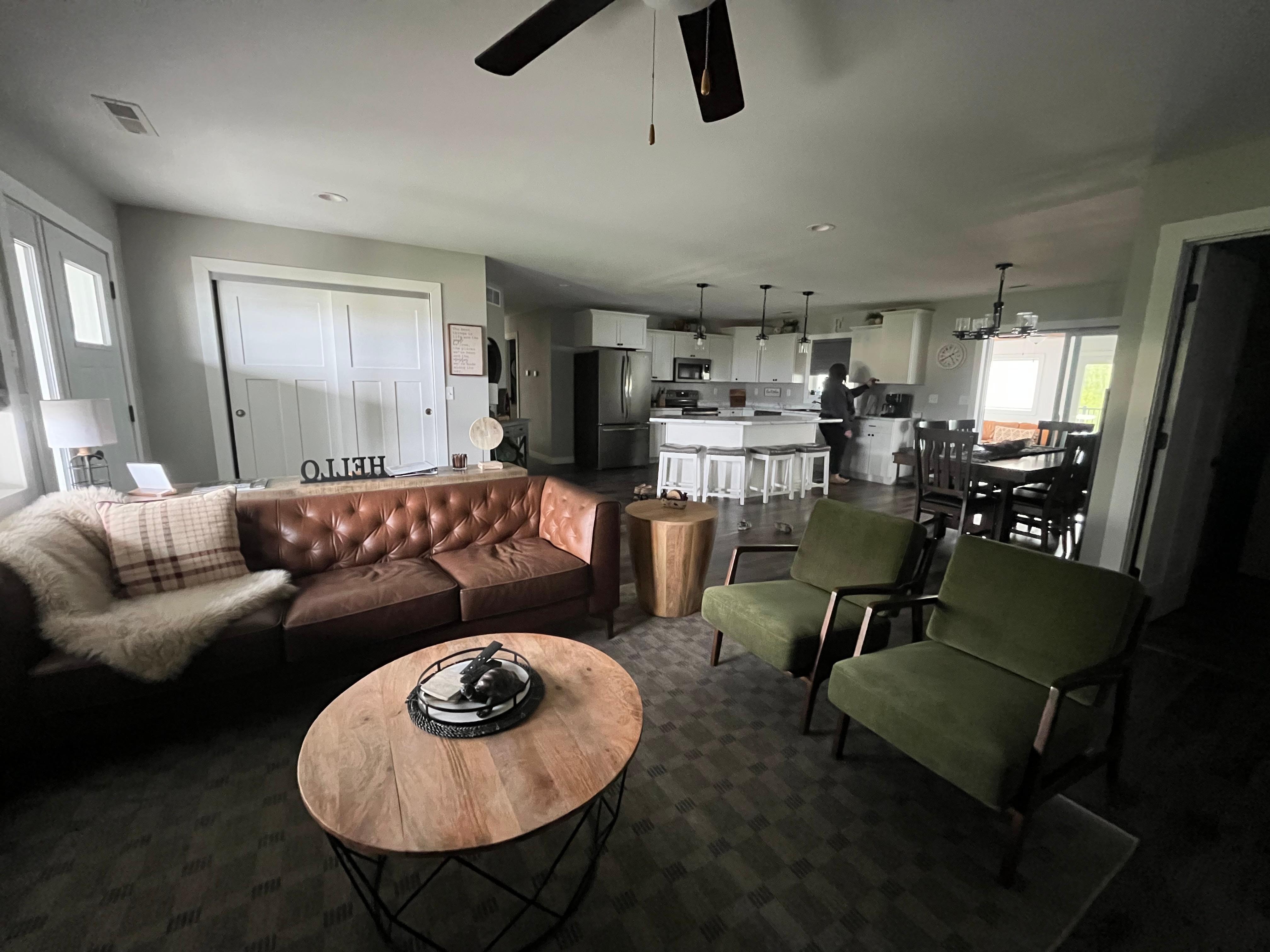 Living room and kitchen. Open and clean! 
