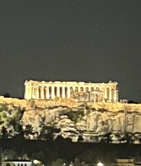 View from my room. Spend the extra 10 Eiros and book a room with a view of the Acropolis.
