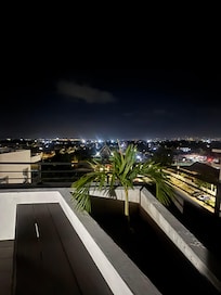 Night view from the roof top balcony