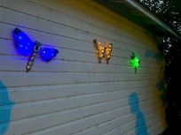 Light fixtures in patio/garden area added relaxing evening/night vibe.