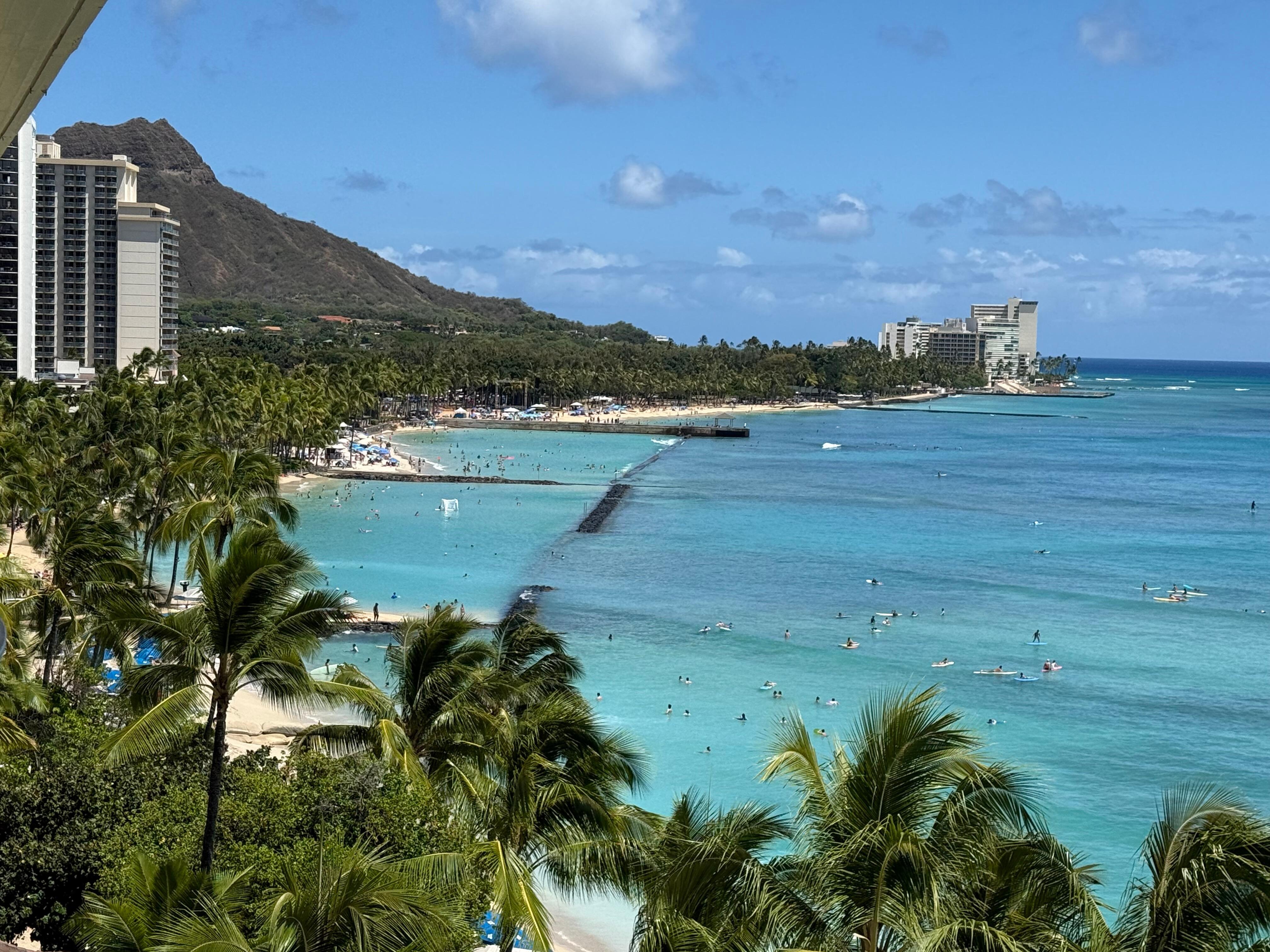 The view from our room. Diamond Head is in the background 