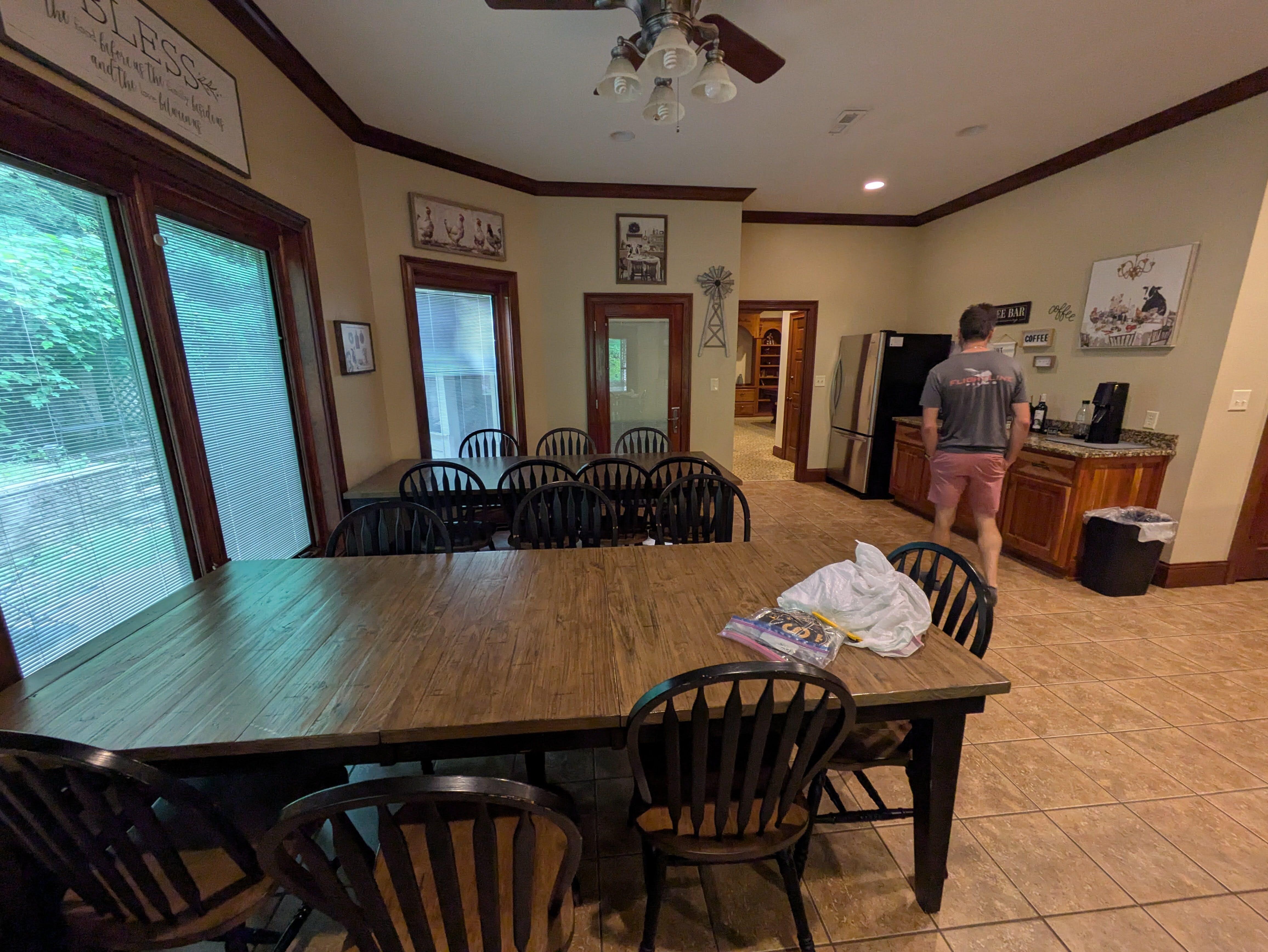 Lots of seating in the kitchen! House has two refrigerators and two coffee makers - one that takes grounds and another that takes Kcups