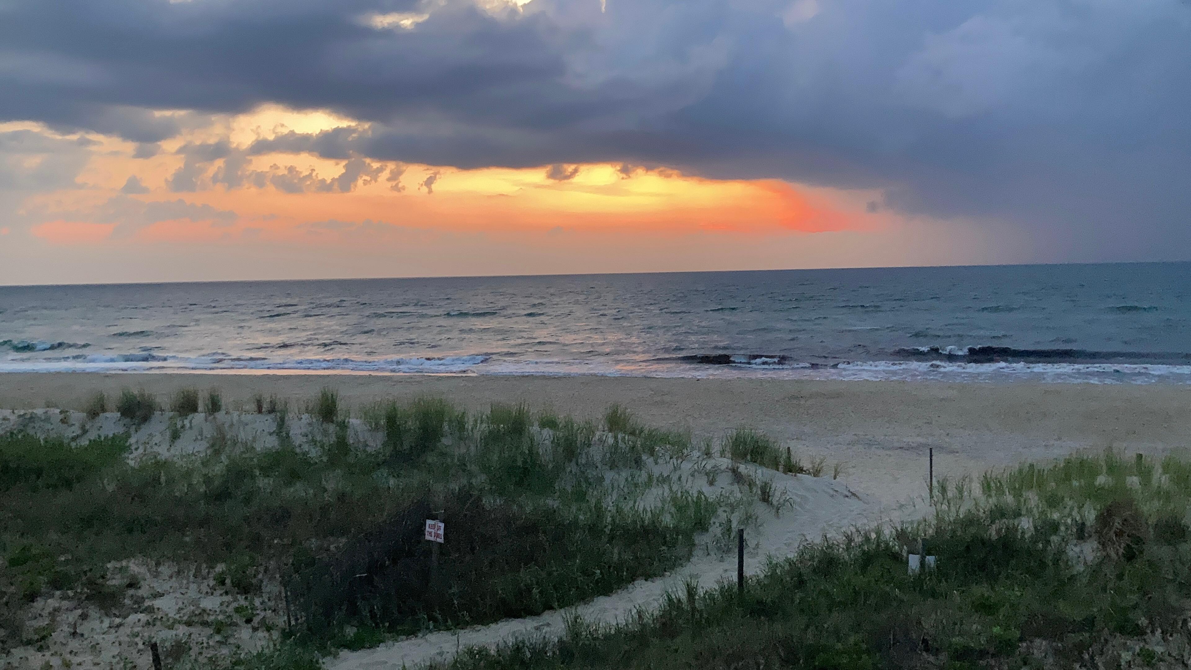 Morning sunrise and coffee on the balcony staring